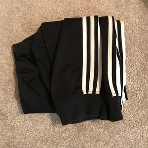 Black Medium Stripe Adidas Joggers